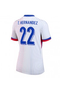 Frankrijk Theo Hernandez #22 Voetbaltruitje Uit tenue Dames EK 2024 Korte Mouw